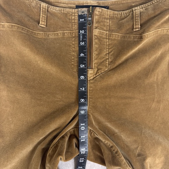 Venezia Womens Suede Feeling Brown Distressed Pant Boho Hipster Low Rise Zip 16R - Picture 8 of 13